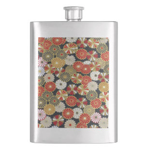 Falln Golden Chrysanthemums Hip Flask