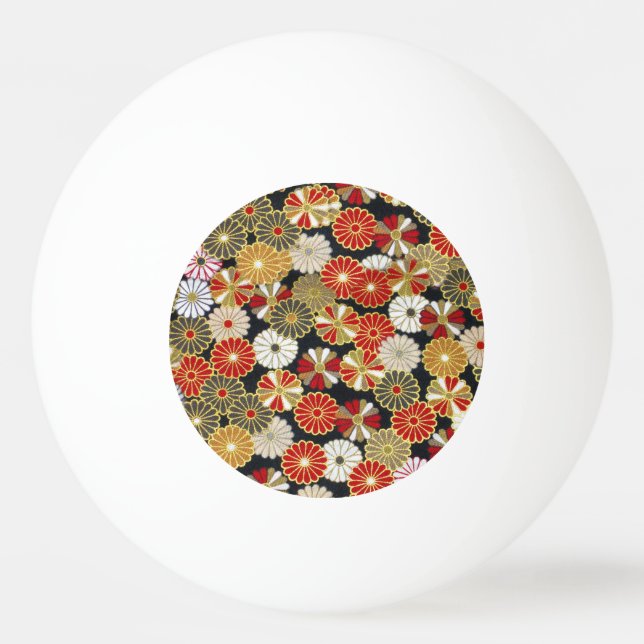 Falln Golden Chrysanthemums Ping Pong Ball (Front)