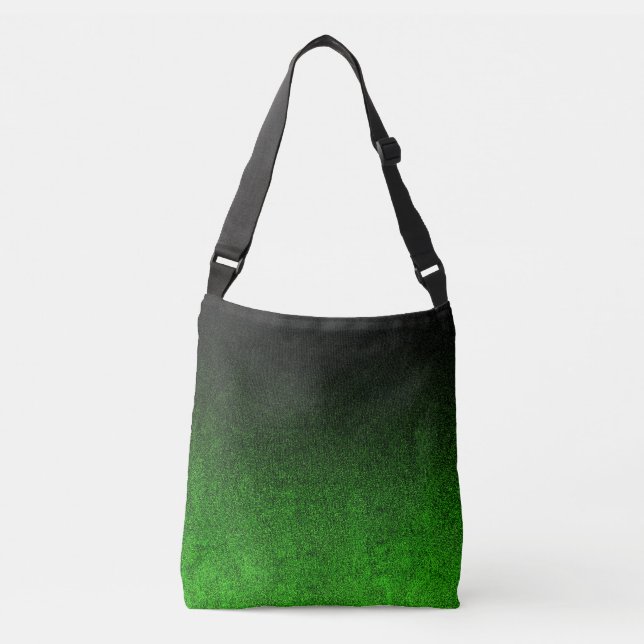 Falln Green & Black Glitter Gradient Crossbody Bag (Front)
