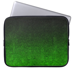 Falln Green & Black Glitter Gradient Laptop Sleeve