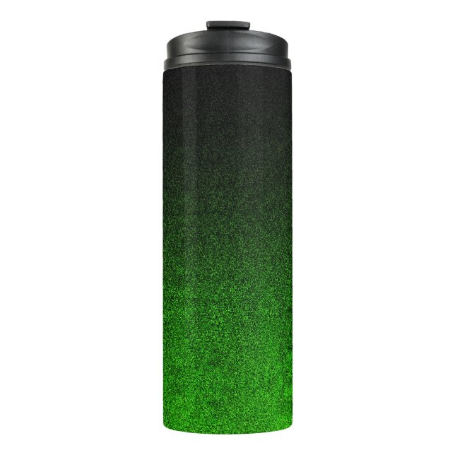 Falln Green & Black Glitter Gradient Thermal Tumbler (Front)