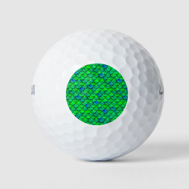 Falln Green Blue Scales Golf Balls (Front)