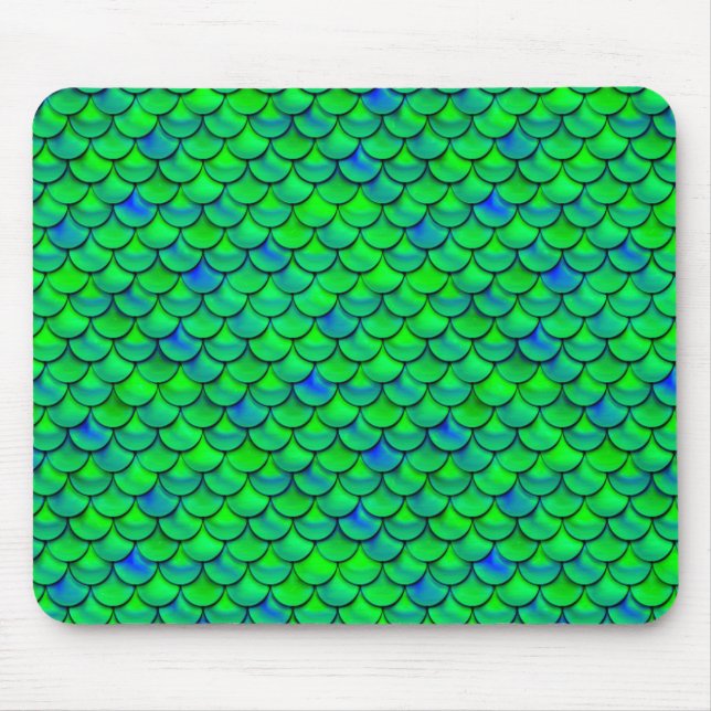Falln Green Blue Scales Mouse Pad (Front)