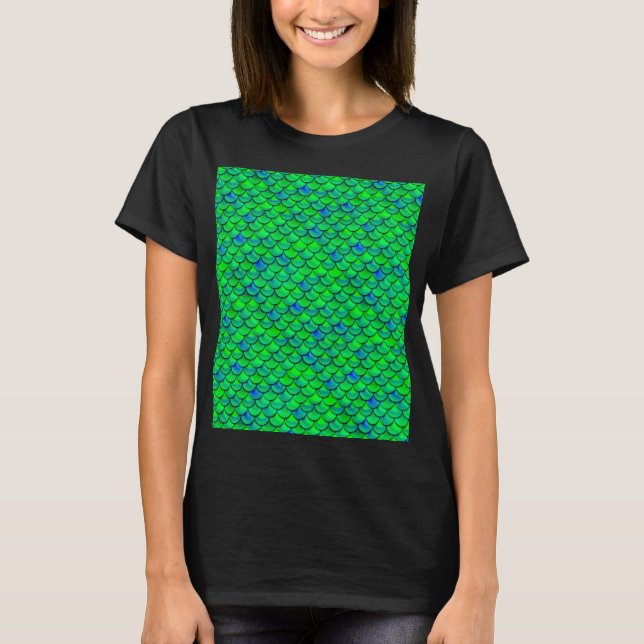 Falln Green Blue Scales T-Shirt (Front)