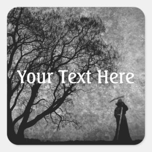 Falln Grim Reaper Original Art Boundaries Between Square Sticker