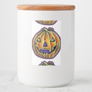 Falln Grinning Pumpkin Vintage Halloweenies Food Label