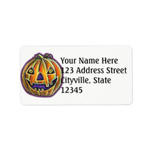 Falln Grinning Pumpkin Vintage Halloweenies Label