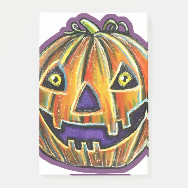 Falln Grinning Pumpkin Vintage Halloweenies  Post-it Notes (Front)