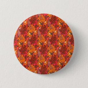Falln Groovy Flowers 6 Cm Round Badge