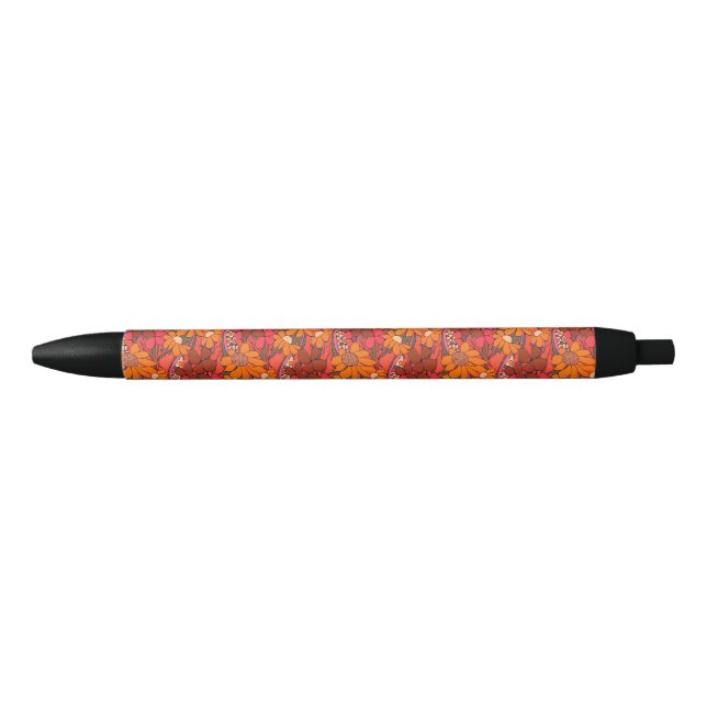 Falln Groovy Flowers Black Ink Pen (Front)