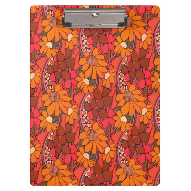 Falln Groovy Flowers Clipboard (Front)