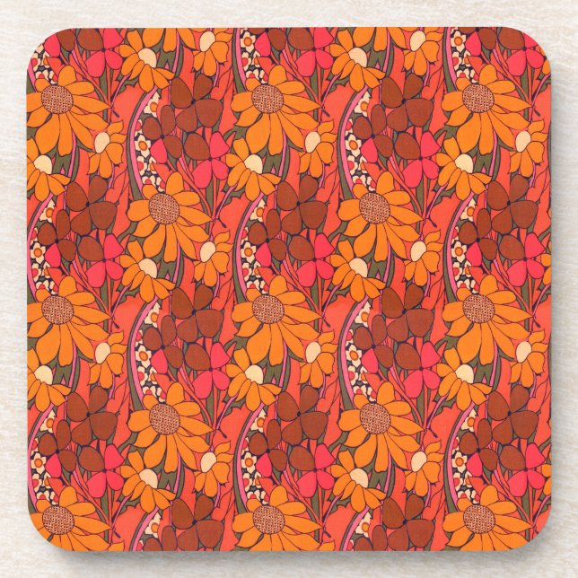 Falln Groovy Flowers Coaster (Front)