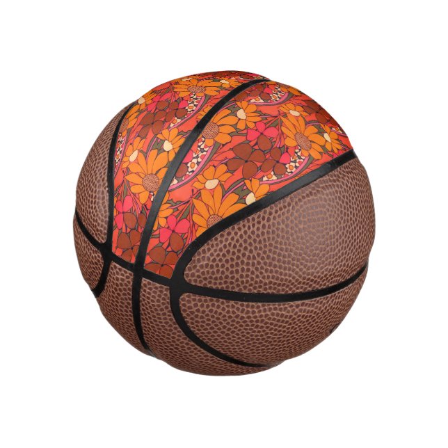 Falln Groovy Flowers Mini Basketball (Angled)