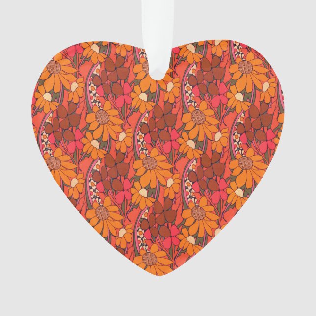 Falln Groovy Flowers Ornament (Front)