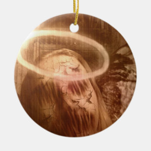 Falln Guardian Angel Ceramic Ornament