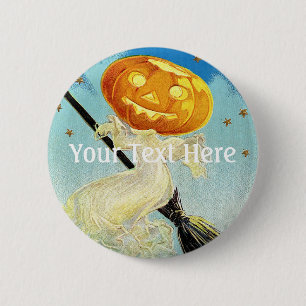 Falln Happy Halloween Pumpkin Witch 6 Cm Round Badge