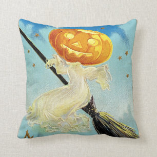 Falln Happy Halloween Pumpkin Witch Cushion