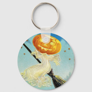 Falln Happy Halloween Pumpkin Witch Key Ring