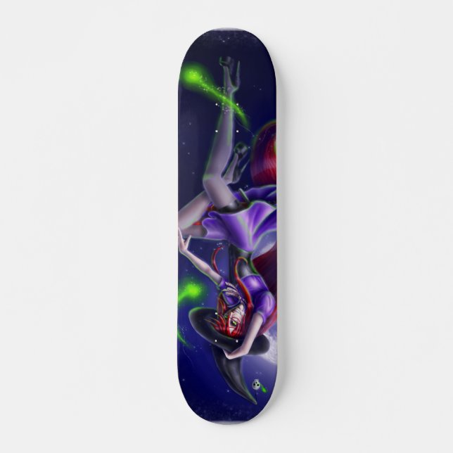 Falln Happy Halloween Pumpkin Witch Skateboard (Front)