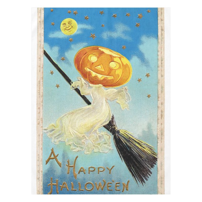 Falln Happy Halloween Pumpkin Witch Tablecloth (Front)