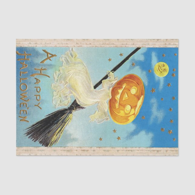 Falln Happy Halloween Pumpkin Witch Tissue Paper (Front)