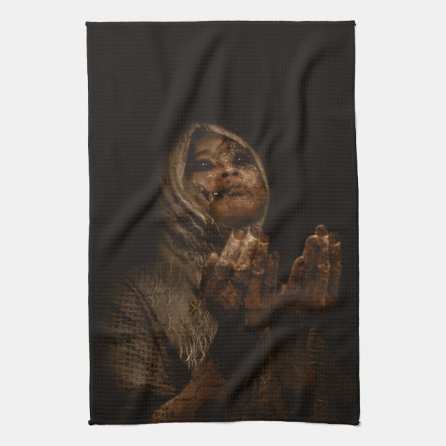 Falln Have Mercy Tea Towel (Vertical)