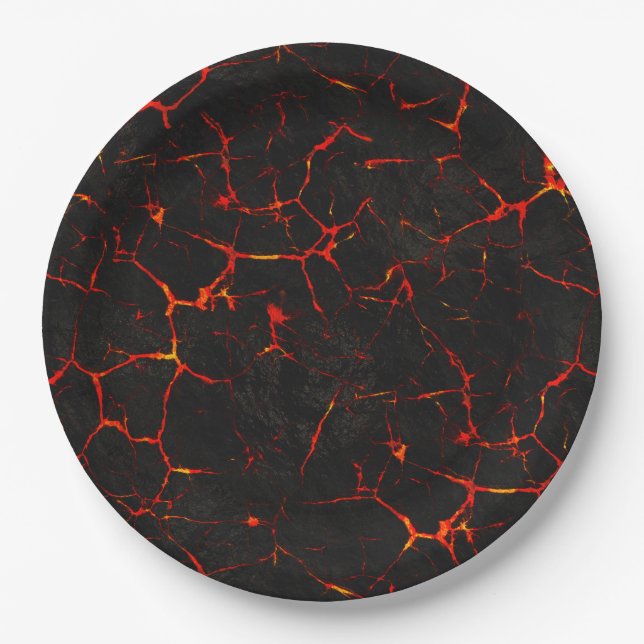 Falln Hot Lava Paper Plate (Front)