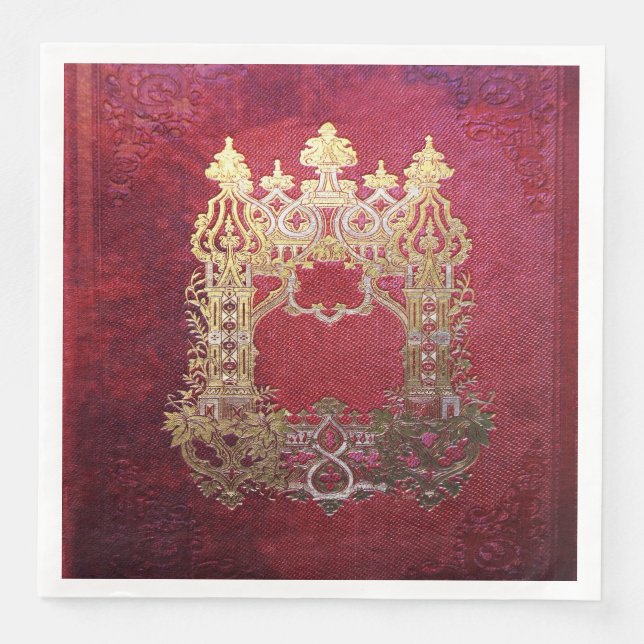 Falln Ink Stained Crimson Napkin (Front)