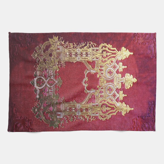 Falln Ink Stained Crimson Tea Towel (Horizontal)