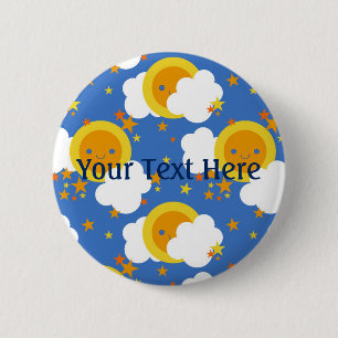Falln Kawaii Moon, Stars, Sunshine 6 Cm Round Badge