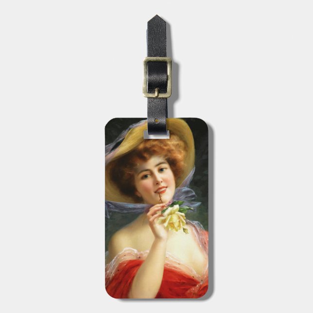 Falln Lady in Red Luggage Tag (Front Vertical)