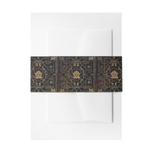 Falln Leather and Gold Invitation Belly Band