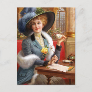 Falln Letters And Tea Postcard