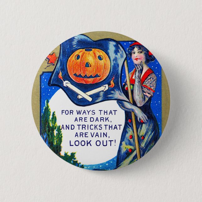 Falln Look Out Halloween Time 6 Cm Round Badge (Front)