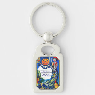 Falln Look Out Halloween Time Key Ring