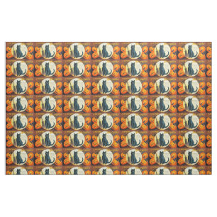 Falln Merry Halloween Cat Fabric