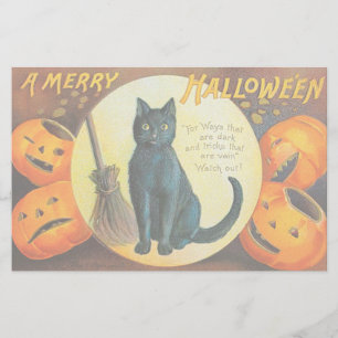 Falln Merry Halloween Cat Stationery