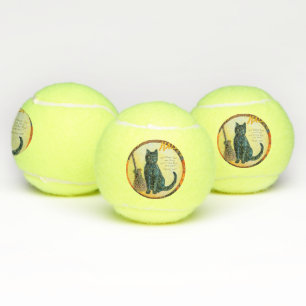 Falln Merry Halloween Cat Tennis Balls