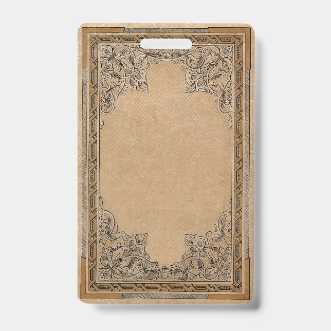 Falln Old Sepia Knotwork Paper ID Badge (Front)