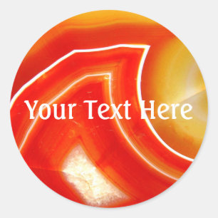 Falln Orange Agate Classic Round Sticker
