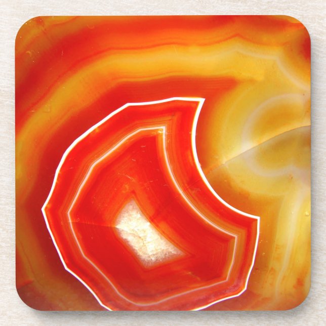 Falln Orange Agate Coaster (Front)