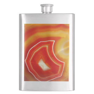 Falln Orange Agate Hip Flask