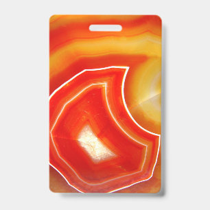 Falln Orange Agate ID Badge