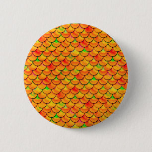 Falln Orange and Green Scales 6 Cm Round Badge