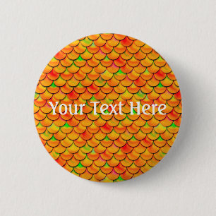 Falln Orange and Green Scales 6 Cm Round Badge
