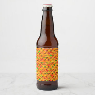 Falln Orange and Green Scales Beer Bottle Label