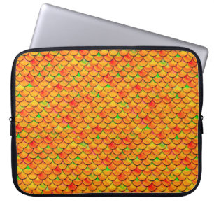 Falln Orange and Green Scales Laptop Sleeve