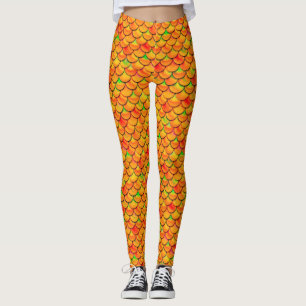 Falln Orange and Green Scales Leggings