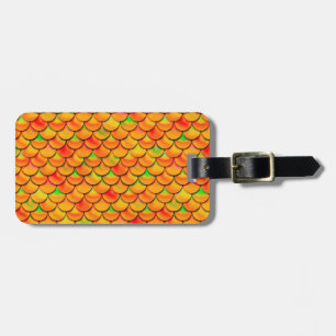Falln Orange and Green Scales Luggage Tag