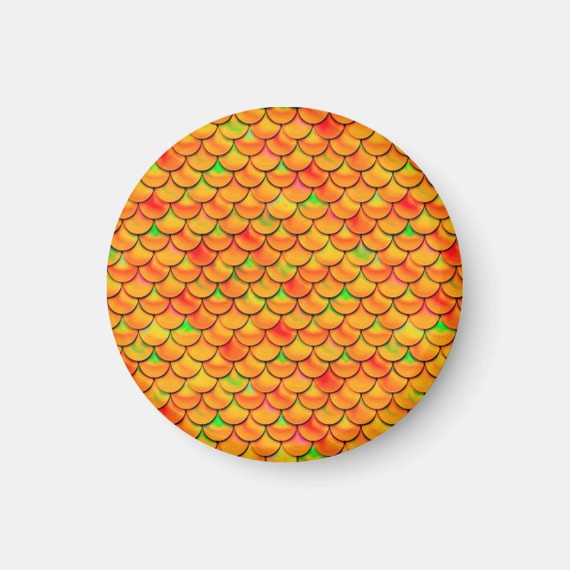 Falln Orange and Green Scales Magnet (Front)